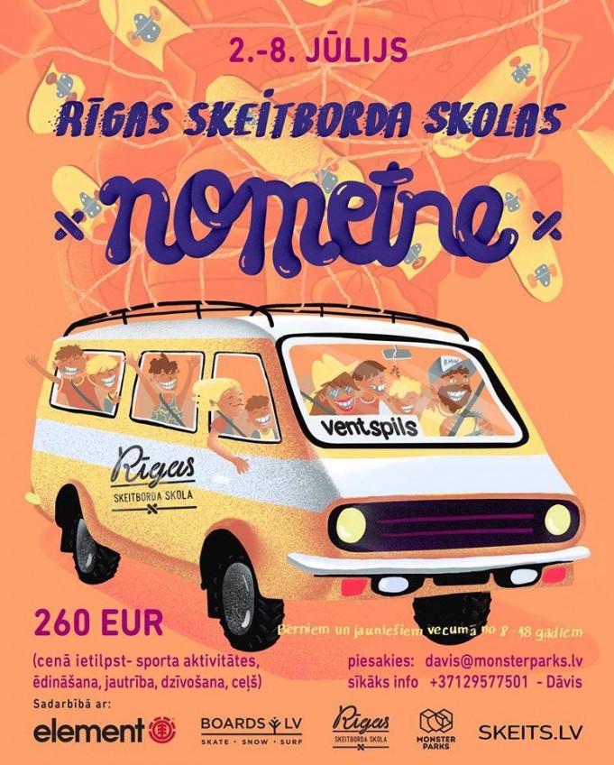 Rīgas Skeitborda skolas vasaras nometne – 1. papildus vieta Vasaras nometne