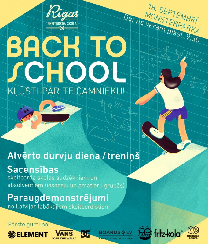 Rīgas Skeitborda skolas “back to sChOOL” pasākums